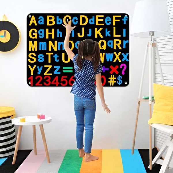 Panou Montessori din Fetru pentru Copii (30 Stickere incluse)