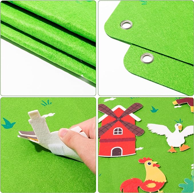 Panou Montessori din Fetru pentru Copii (30 Stickere incluse)