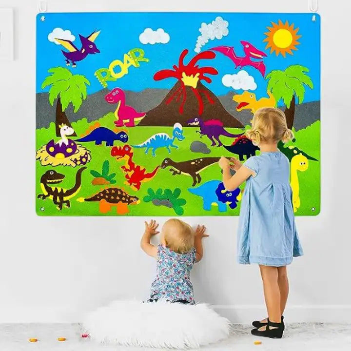 Panou Montessori din Fetru pentru Copii (30 Stickere incluse)